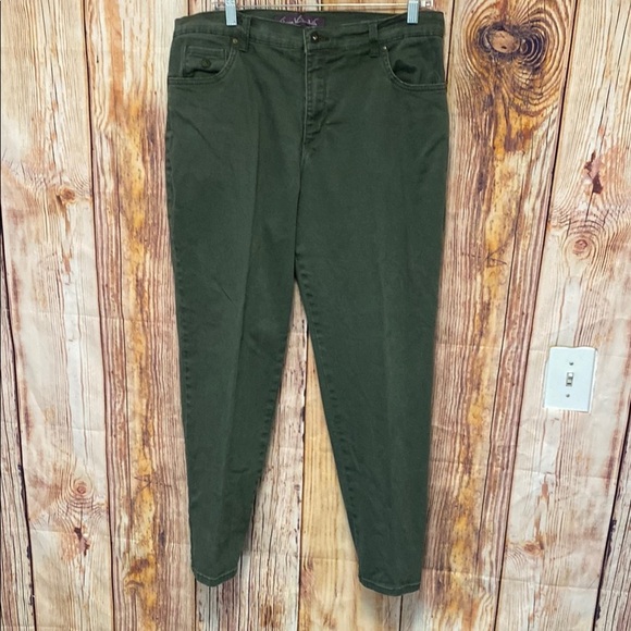 Women’s‎ Gloria Vanderbilt size 16 Stylish Dark Denim Green Jeans - Picture 1 of 9